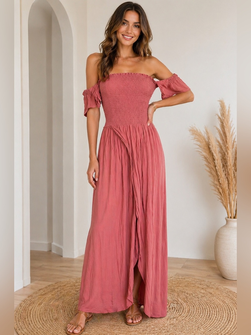 Young Fabulous & Broke Womens Peach Scrunch top/ Wrap Dress XS